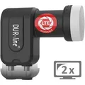 DUR-line +Ultra Twin LNB - 2 Teilnehmer schwarz - mit LTE-Filter [ Test *] 2-Fach, digital mit Wetterschutz, Full HD, 4K, - Schwarz