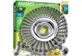 MASKO Ersatzbürste Unkrautbürste für Freischneider & Motorsense 25,4 & 20mm Bohrung, Freischneider, (Wildkrautbürste Edelstahl Bürste inkl. Montagezubehör-Set & Handschuhe), Drahtbürste zur effektiven Unkrautentfernung ua. kompatibel mit Stihl