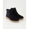 Semler Samt-Chevro Chelseaboots Obermaterial: Leder blau 40 EU