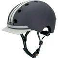Melon Fahrradhelm E-Series »Highway« für Damen & Herren | sicherer Cityhelm mit Beleuchtung | Front- und Rücklicht | M-L (52-58 cm) | grau