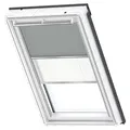 VELUX Verdunkelung Plus DFD Manuell Uni Grau/Weiß 0705, MK04, GEL,Manuell,VELUX,weiße Schiene