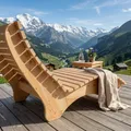 TUGA - Holztech Gartenliege Relaxliege Himmelssofa Ruhe-Vroni (Lärche) 2-teilig stehend Breite 120cm Waldsofa