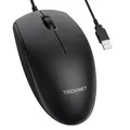 TECKNET Maus mit Kabel, 3600DPI Optical Business Mouse Ergonomische Kabelgebundene Maus mit 6 Tasten, 4 Verstellbare DPI Level, USB-Plug & Play, für Laptop/PC/Mac - Grau