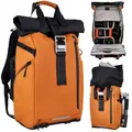 Rollei Fotoliner Ocean Rolltop Kamerarucksack Wasserdicht Fotorucksack Groß Kamera Rucksack mit Laptopfach Stativhalter für DSLR SLR Kameras Orange 20L Kamerarucksack-Fotorucksack-Kamera-Rucksack