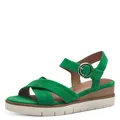 Tamaris Damen Plateau Sandalen Leder Sommer; GREEN/grün; 39 EU