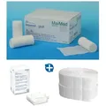 Set Maimed aus Verbandskompressen, Tupfer und Fixierbinden Set aus Verbandskompressen, Tupfer und Fixierbinden