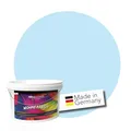 WALLCOVER hochwertige Wandfarbe für Innen | Blau Pastell | 1L für 8m² | Hochdeckende Innenfarbe (Klasse 1) in Himmelblau Matt | Profi Qualität aus Deutschland