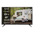 SYLVOX 40 Zoll (101 cm) 12V Wohnmobil Fernseher, Google Smart TV FHD 1080P mit DVB-T2/S2, DC/AC Stromversorgung, Sprachfernbedienung, für RVs, Wohnzimmer, Campingbus, Boot, und LKW