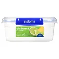 3x SISTEMA Klip It Plus, Food container 1.0 Lit.- 17.6x 12.8 x 7.9cm-transp/blau