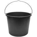 Garronda Baueimer robuster Mörteleimer mit Metallhenkel Putzeimer, Maurerkübel GD-0168, (Set, 3-tlg., 3), Mischen von Beton, Mörtel, Gips, Kleber, Sand, Erde, Wasser, Schutt schwarz 33 cm x 33 cm x 27 cm