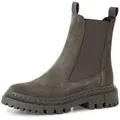 Tamaris Damen Chelsea Boot Lederstiefel Stiefelette Frauen Leder M2549141 grau, Schuhgröße:37 EU - Schwarz/Grau - 37
