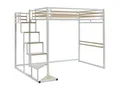 Vente-unique - Hochbett 2 Jogui - Metall - weiß