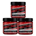 Manic Panic Pillarbox Red Classic Creme, vegan, tierversuchsfrei, rote semipermanente Haarfarbe, 3 x 118 ml