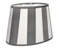 Brillibrum Design Lampenschirm gestreift Tischlampenschirm Streifenmuster E14 Fassung E27 Streifen Muster (Grau/Weiß)