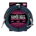 Ernie Ball Instrumentenkabel geflochten, gerade/gewinkelt, 7,62 m, Schwarz/Blau