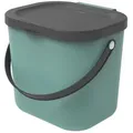 Rotho Abfallsammler Albula, Türkis, Dunkelgrün, Kunststoff, 6 L, 23.5x20x20.8 cm, Blauer Engel, Reach, DIN EN ISO 9001, Küchen, Küchenausstattung, Mülleimer