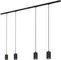Briloner Rail Schienensystem, Komplettset, 4x GU10 Pendel, Einspeisung, Schwarz, 1,5 m
