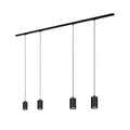 BRILONER - Schienensystem Rail Komplettset, 4x GU10 Pendel, Einspeisung, Lichtschienensystem Decke, Strahler Schiene, Deckenlampe, Deckenleuchte, Pendellampe, Pendelleuchte 1,5m, Schwarz
