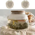 Makramee Untersetzer 2er Set creme Ø10cm Boho-Design Tischset Platzset rund Baumwolle Dekoset