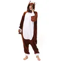 Katara 1744 (30+ Designs) Pferde-Kostüm Pony braun, Unisex Onesie/Pyjama-Qualität für Erwachsene