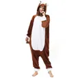Katara Partyanzug Bauernhoftiere Jumpsuit Kostüm für Erwachsene S-XL, Karneval - Kostüm, Kigurumi - Pferd braun L (165-175cm)