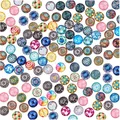 Mosaik Glasnuggets, 200 Stück bunt, rund, 12x4mm, für DIY Dekoration