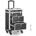 Boxxx Kosmetikkoffer, Schwarz, Silber, Metall, Kunststoff, Holzwerkstoff, 2 Schublade(n) Schubladen, 34x95x24 cm, Freizeit, Wellness, Körperpflege