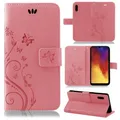 betterfon Hülle Kompatibel mit Huawei Y6 (2019) | Premium PU Leder Handyhülle Wallet Case für Y6 (2019) | Schutzhülle Blumen Klapphülle Handyhülle | Rosa