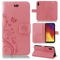 Huawei Y6 2019 Handy Tasche Handyhülle Wallet Schutz Hülle Blumen Cover Etui Neu