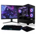 BEASTCOM Q5 | Pro Gaming PC | AMD Ryzen 5 4500 6X 3,60GHz 12 Threads | NVIDIA RTX 5060 Ti 8GB | 16GB RAM | 1TB NVMe SSD | 27" LED Monitor + Tastatu... - Schwarz