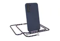 EAZY CASE Handykette Runde Silikon Kette für Samsung Galaxy S23 Plus 6,6 Zoll, Hülle mit Band 2in1 Handyband Etui Case Kordel Navy Blau Camouflage