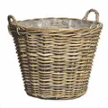 Spetebo Pflanzkorb aus Weide Natur - 45 cm - Blumen Korb Blumentopf Pflanztopf Übertopf Garten Balkon Terrasse