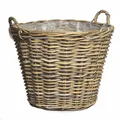 Weide Pflanzkorb natur - 45 cm - Holz Deko Blumen Topf Pflanzen Ständer Korb