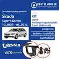 Für SKODA Superb Kombi II Typ 3T5 10.2009-05.2015 AHK starr +7pol sp. E-Satz ABE