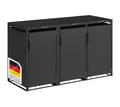 STEELSØN Mülltonnenbox Thoria 240L aus verzinktem Stahl (Graphitschwarz, verfügbar mit 1, 2, 3, 4, oder 5 Türen), Für 3 Tonnen