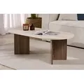 Skye Decor, Sable - Travertine, Walnut, Couchtisch, Travertin, 100% MELAMINBESCHICHTETE SPANNPLATTE, 119 x 60 x 40 cm - Beige/Braun