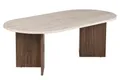 Moderner Couchtisch, 119 cm x 40 cm x 60 cm, Travertine & Walnuss-Farben | 100% melaminbeschichtete Spanplatte, 18 mm Stärke | stilvolles & funktionales Design für zeitgemäße Wohnräume
