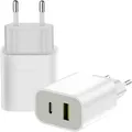 20W Ladegerät USB C, 2-Pack Netzteil Adapter per lPhone 17 16 15 14 13 12 11 Pro
