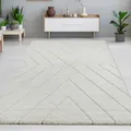 Zeitlose Eleganz: Stilvoller 3D-Teppich mit skandinavischem Rautenmuster in Wei&