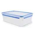 EMSA Clip & Close Frischhaltedose, rechteckig, 5,4 L, mit Deckel, Aufbewahrungsbox, 100 Prozent dicht, spülmaschinen-, gefrier-, mikrowellenfest, Transparent, Blau, Made in Germany, 508547