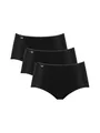 Sloggi Damen Unterhose 24/7 Microfibre Midi , Recycelte Mikrofaser, 3-Pack, 48, Schwarz