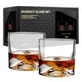 LIITON Exklusiv Whisky Gläser Set Denali 2-teilig aus Kristallglas, Tumblergläser, Geschenke für Männer für Cocktails, Gin, Bourbon, Rum, Trinkgläser Geschenkset