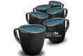 Moritz & Moritz Tasse ORGANIC reaktiv blau Tassen Set 6 tlg., 6-tlg., Steinzeug, für 6 Personen - spülmaschinen- und mikrowellengeeignet