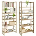 2er Set Standregal Öland Holz 135,5 X 58 X 27 Cm 5 Böden Belastbar Holzregal Bad Küche Keller Regal - Casaria