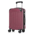 Koffer Trolley Reisekoffer Suitcase, Rollkoffer Handgepäck ,mit 4 Rollen360°, Hartschalenreisekoffer, Zahlenschloss, Weicher Gummigriff(XL,Wein rot)