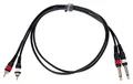 Pronomic J4RC-1.5 Audiokabel - 2x 6,3 mm Mono-Klinke auf 2x Cinch/RCA - Länge: 1,5 m - Flexibel und robust - Farblich markierte Stecker - Schwarz
