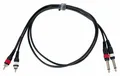 Robustes Stereo-Audiokabel 2x 6,3 mm Klinke auf 2x Cinch/RCA mit 1,5 m Länge
