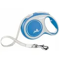 FLEXI Rollleine New COMFORT Gurt - 8m, bis 50kg - blau