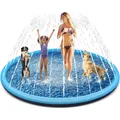 Kinder Sprinkler Wasserspiel Hund Pool Splash Pad Blau 200cm Antirutsch