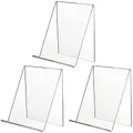 Aieraczy Buchständer, 3 Stück Buchhalter, Buchaufsteller Acryl Ständer, Prospektständer, Bücherständer, Buchstütze Plexiglas Aufsteller, Kochbuchhalter für Bilderständer, Bücher Zubehör, Flyers